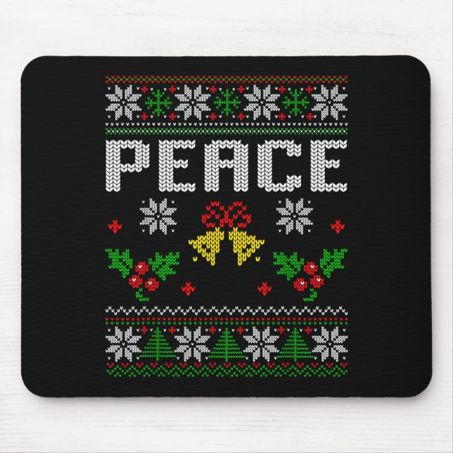 Mousepad Peace I Come In Peace Couple Matching Ugly Christm (Frente)