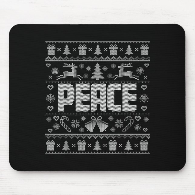 Mousepad Peace I Come In Peace Couple Matching Ugly Christm (Frente)
