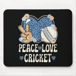 Mousepad Peace Love Cricket Lover Outfit Cheetah Print Wome