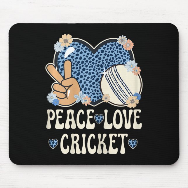 Mousepad Peace Love Cricket Lover Outfit Cheetah Print Wome (Frente)