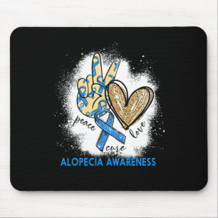 Mousepad Peace Love Cure Bleached Alopecia Sensibilização