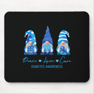 Mousepad Peace Love Cure Gnome Diabetes Sensibiliza Sobrevi