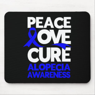 Mousepad Peace Love Cure Support Alopecia Sensibilização Fr