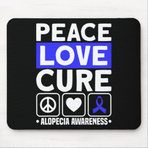 Mousepad Peace Love Cure Support Alopecia Sensibilização Fr