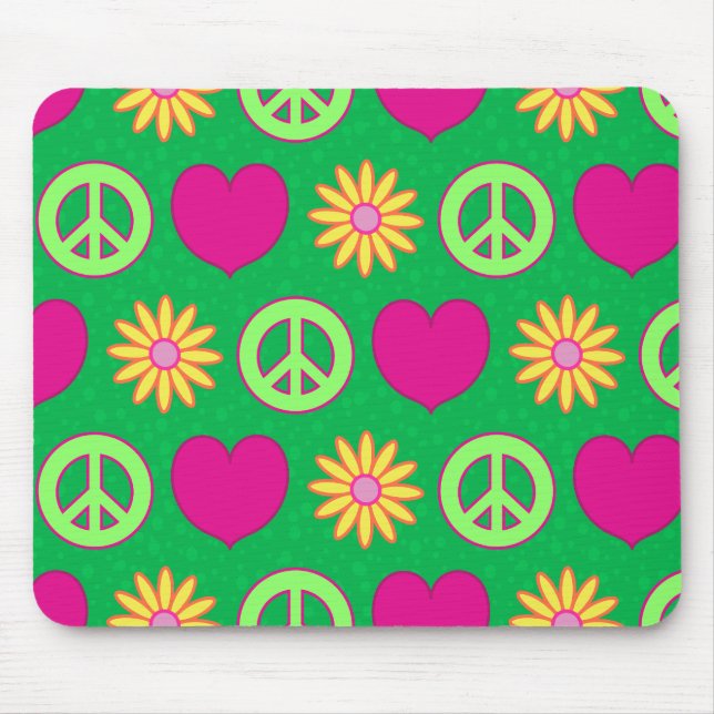 Mousepad Peace Love Daisies (Frente)