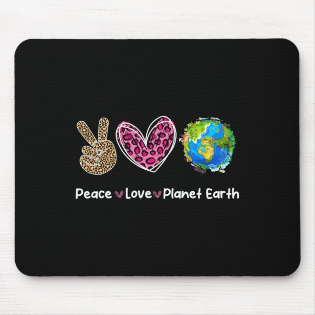 Mousepad Peace Love Earth Day Save Our Planet Environment P (Frente)