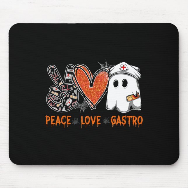 Mousepad Peace Love Gastro-Fantasma Enfermeira Gastroentero (Frente)