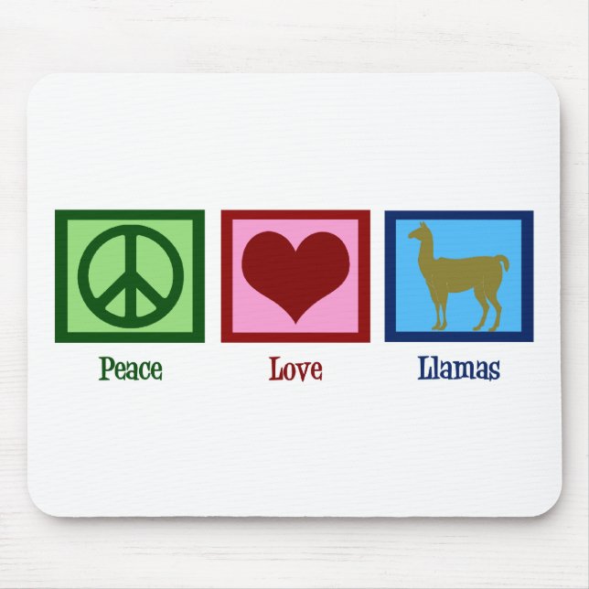 Mousepad Peace Love Llamas (Frente)