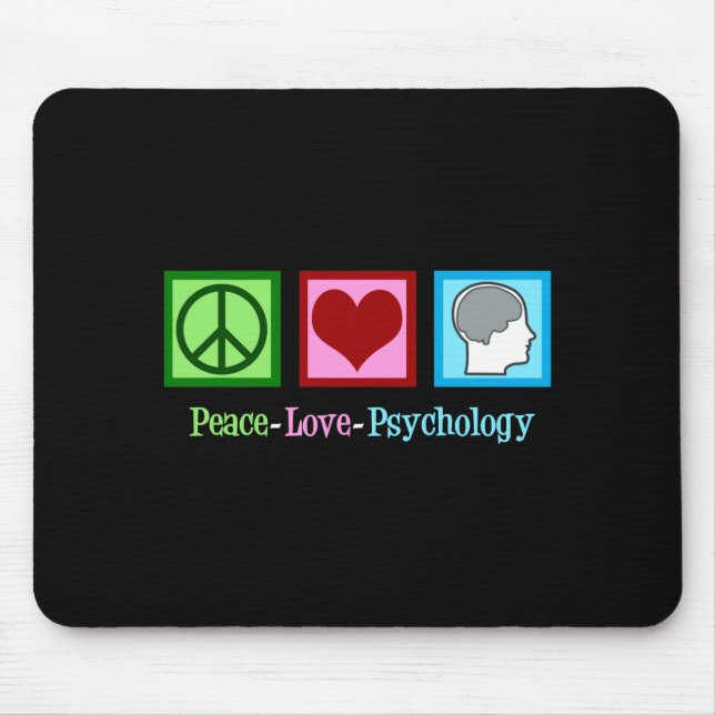 Mousepad Peace Love Psychology Cute Psychologist  (Frente)