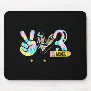 Mousepad Peace Love Third Grade Tie Dye Professor