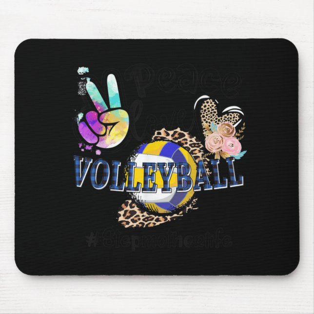 Mousepad Peace Love Voleibol Stepma Life Mãe Vovó (Frente)