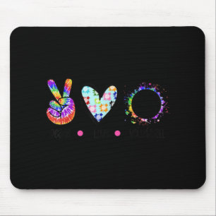 Mousepad Peace Love Voleibol Tie Dye Rainbow Trippy Hippi