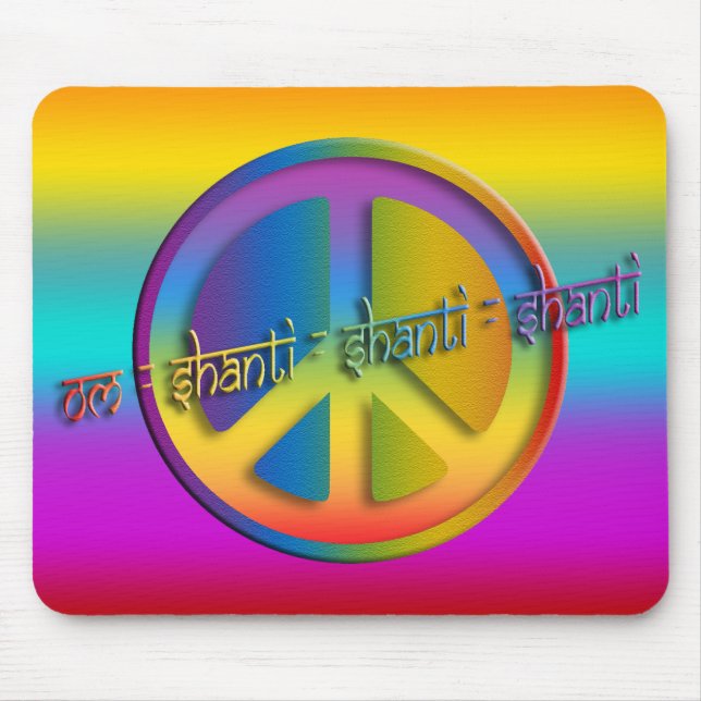 Mousepad PEACE OM SHANTI | linear colorida (Frente)
