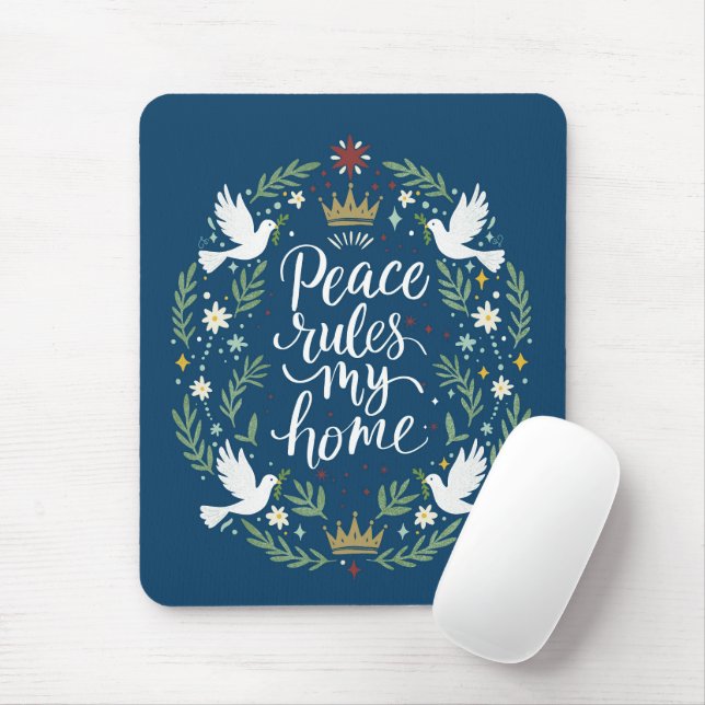 Mousepad Peace Rules My Home (Com mouse)