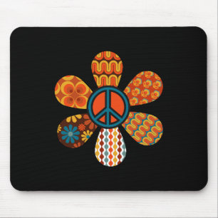 Mousepad PEACE SIGN LOVE 60s 70s Groovy Hippie Costume Hall
