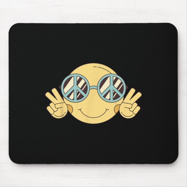 Mousepad PEACE SIGN LOVE 60s 70s Groovy Hippie Costume Hall (Frente)