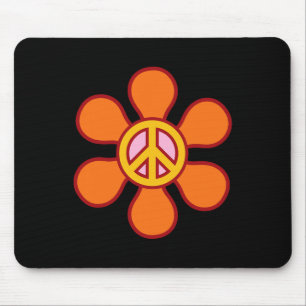 Mousepad PEACE SIGN LOVE 60s 70s Groovy Hippie Costume Hall