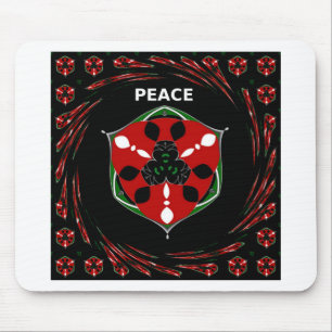 Mousepad "Peace: with Shield Emblem" Art Impressão