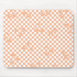 Mousepad Peach Fuzz Cherry Gingham Patterno