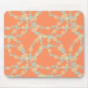 Mousepad Peach Orange Floral Sem Costura Padrão