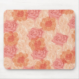 Mousepad Peach pastel vintage padrão rosa