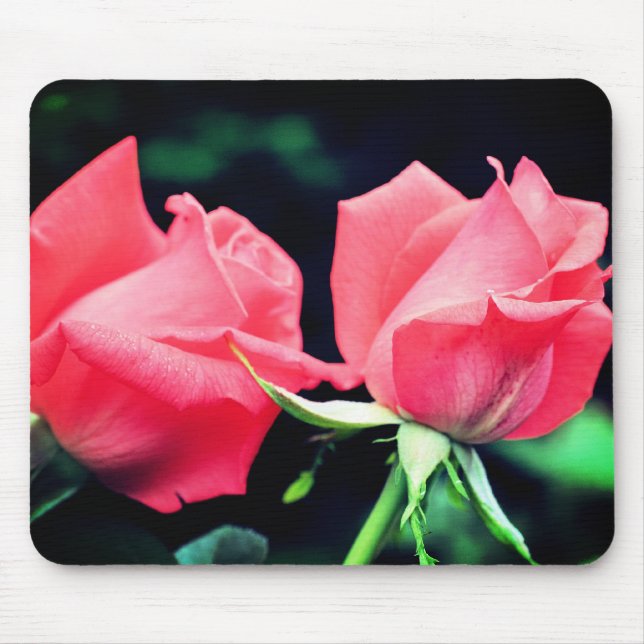 Mousepad Peach Rosa Duo Flower (Frente)