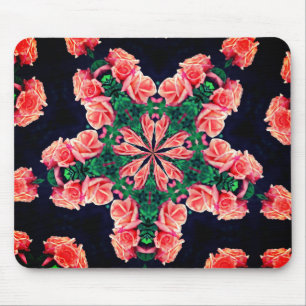 Mousepad Peach Rosebuds Abstrato Flower Art