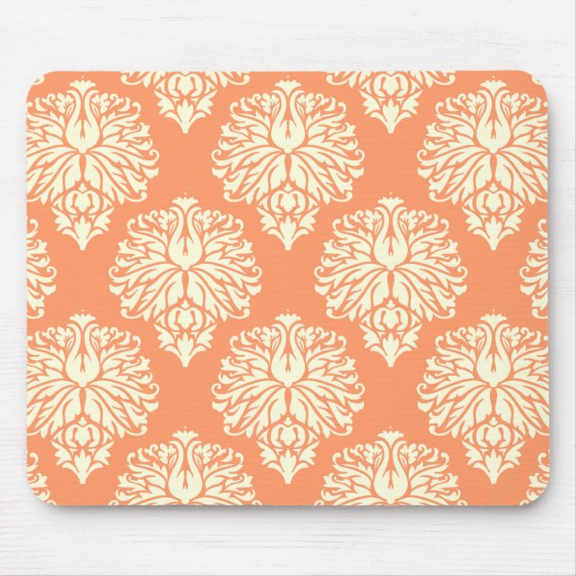 Mousepad Peach Southern Cottage Damask (Frente)
