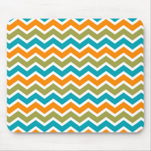 Mousepad Peacock Vibrant Tribal Zigzag
