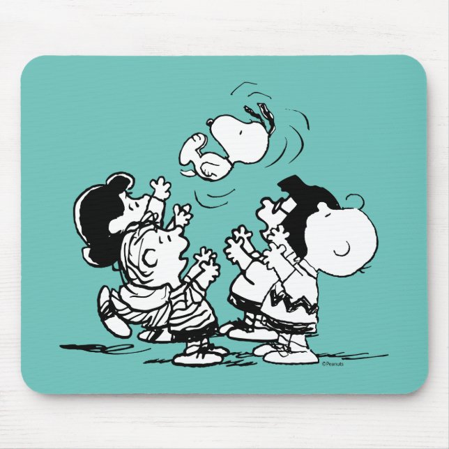Mousepad Peanuts Gang Levantando Esnoopia (Frente)