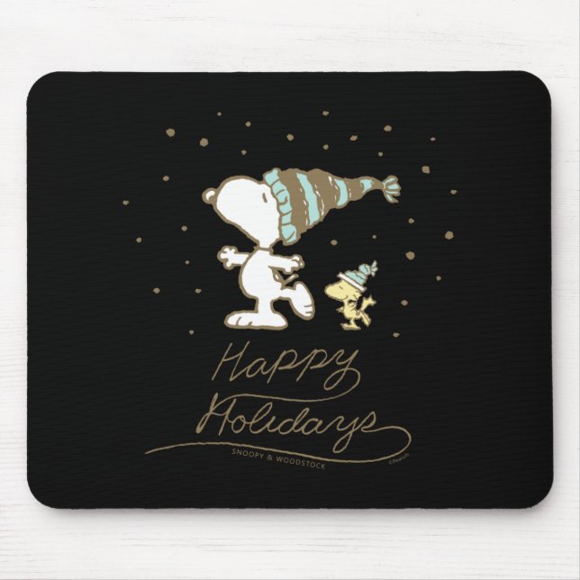 Mousepad Peanuts Winter Skating T Shirt  (Frente)