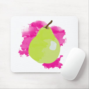Mousepad Pear com Design de Fundo de Aquarela