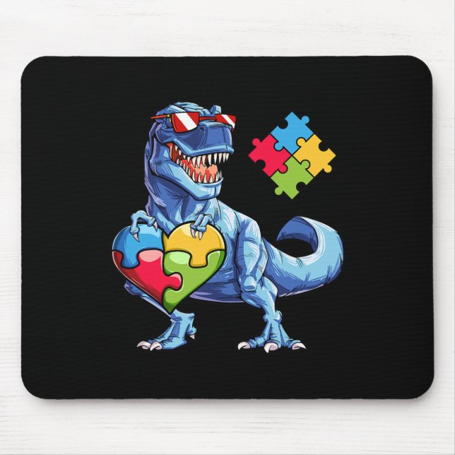 Mousepad Peça de Puzzle de Dinossauro Conscientização do Au (Frente)