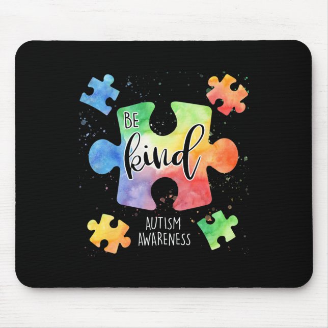 Mousepad Peças de Quebra-Cabeça Ser Gentil Conscientização  (Frente)
