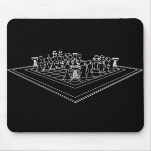 Mousepad Peças de xadrez e xadrez: