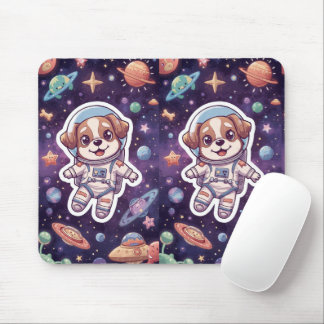 Mousepad Peças Interestelares - Cachorro Espacial Bonito em