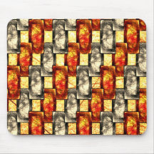 Peças retangulares em branco e vermelho