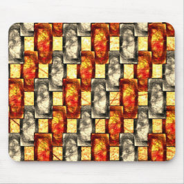 Mousepad Peças retangulares em branco e vermelho