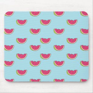 Mousepad Pedaços de Melancia no Padrão Teal