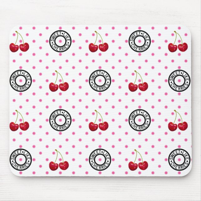 Mousepad PEDAÇOS DOCES COMO CHERRIES Retroativo Padrão de V (Frente)