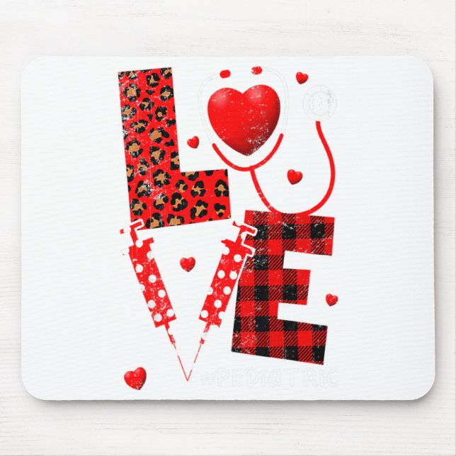 Mousepad Pediatric Peds Nurse Valentines Day Love Heart Ste (Frente)