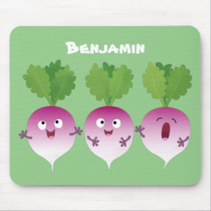 Mousepad Pedra de desenho animada de verduras e legumes