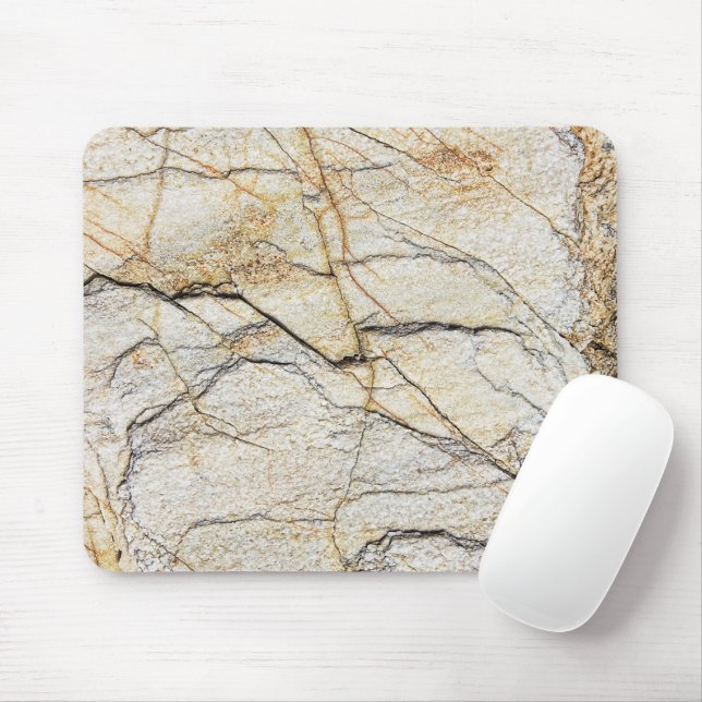 Mousepad Pedra de Mármore Texturizada Marrom e Preta (Com mouse)
