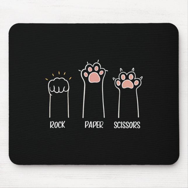 Mousepad Pedra de Papel de Tesoura Pata Gato de Gato (Frente)