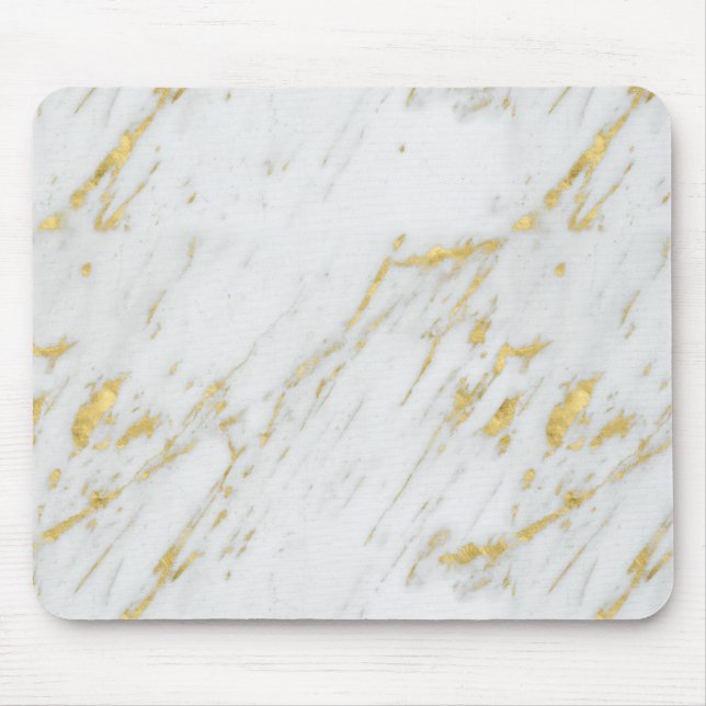 Mousepad Pedra Marble Branca com Lítio (Frente)