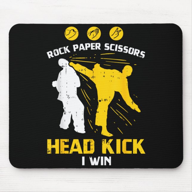 Mousepad Pedra Papel Tesoura Chute na Cabeça Vitória Engraç (Frente)
