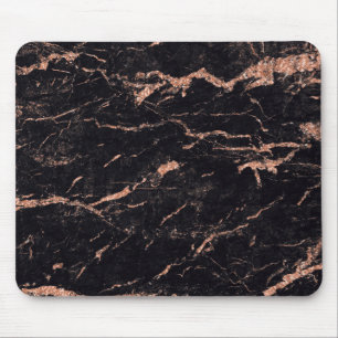 Mousepad Pedra preta Dourado do mármore do brilho do rosa