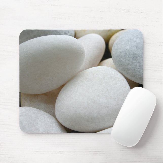 Mousepad Pedras Brancas de Seixos Rocha - Foto da Natureza  (Com mouse)