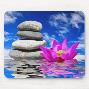 Mousepad Pedras da rocha da terapia & flor de Lotus
