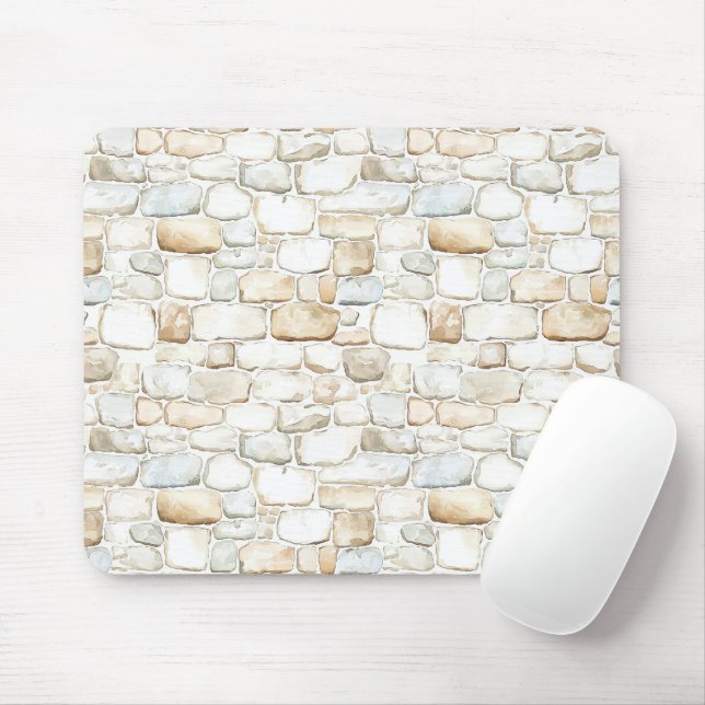 Mousepad Pedras Falsas Cinza Branco Creme (Com mouse)